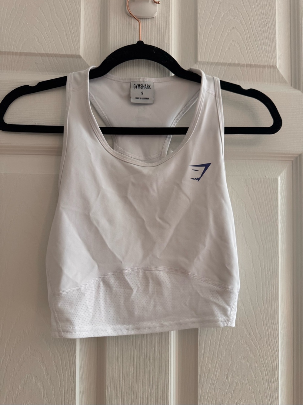 NWOT Gymshark  White Racerback Crop Sports Bra Size S